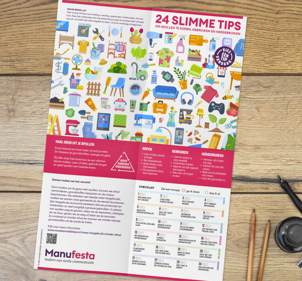24 Slimme Tips voorkant met vouw op tafel