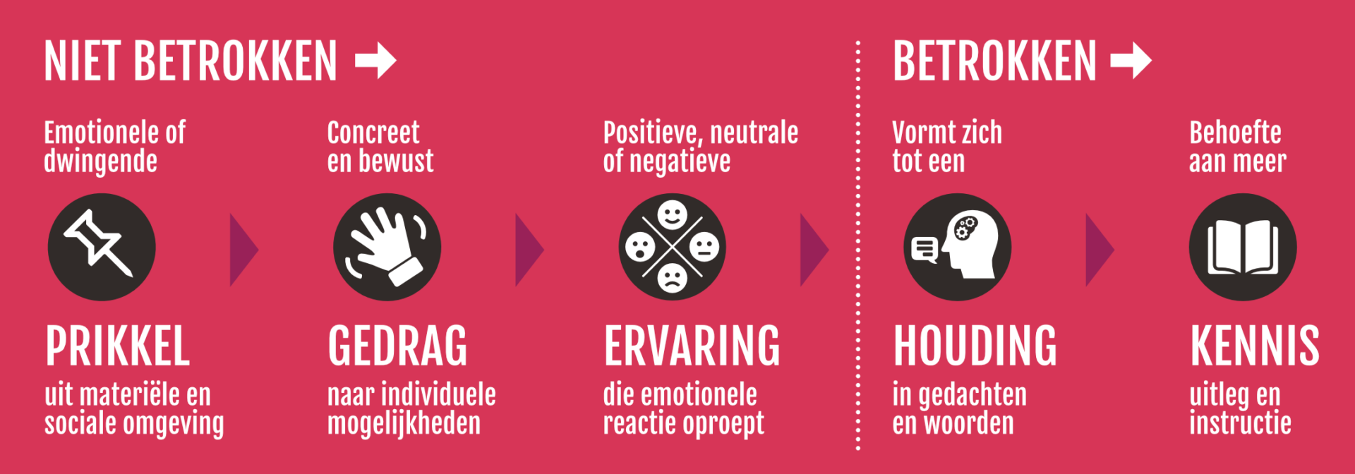 Omkering van klassiek KHG naar Prikkel > Gedrag > ervaring > houding > kennis