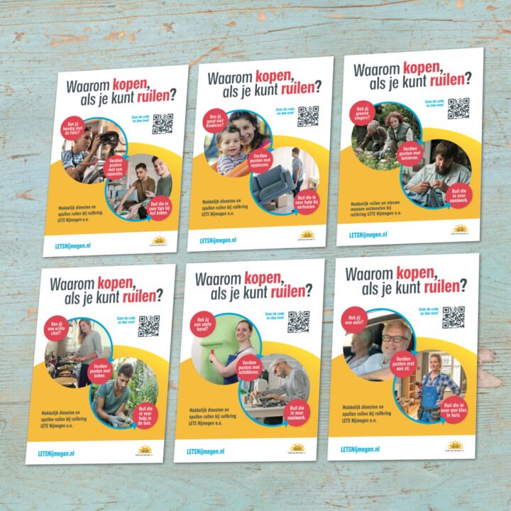 serie van 6 LETS flyers