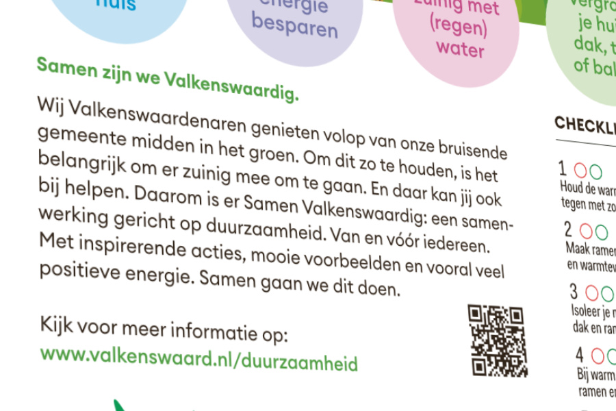 Detail Zomertips-folder met tekst van de gemeente